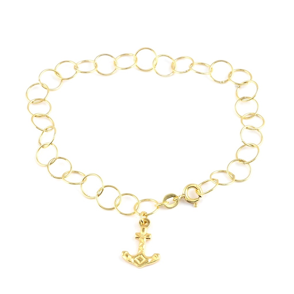 Link Bracelet With Anchor Charm